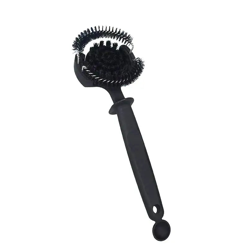 Ergonomic black coffee machine cleaning brush kitchen maintenance tool