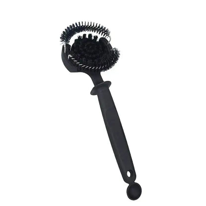 Ergonomic black coffee machine cleaning brush kitchen maintenance tool