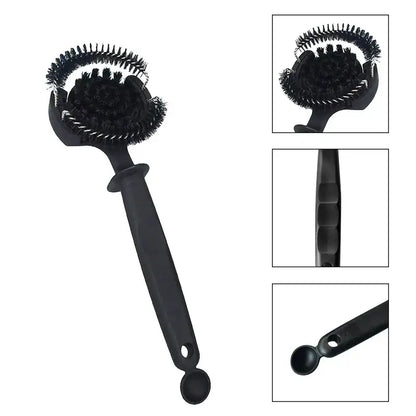 Ergonomic black coffee machine cleaning brush kitchen maintenance tool