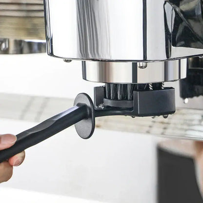 Ergonomic black coffee machine cleaning brush kitchen maintenance tool