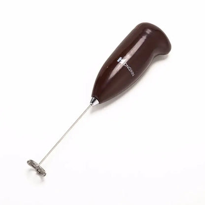 Ergonomic brown electric mini mixer frother kitchen coffee stirrer