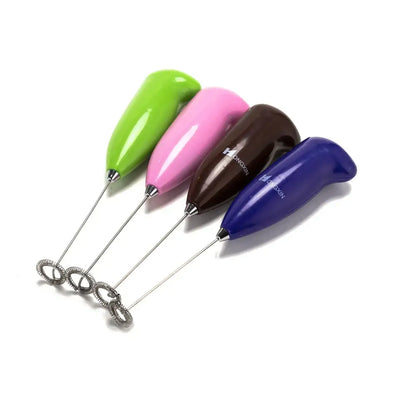Ergonomic brown electric mini mixer frother kitchen coffee stirrer
