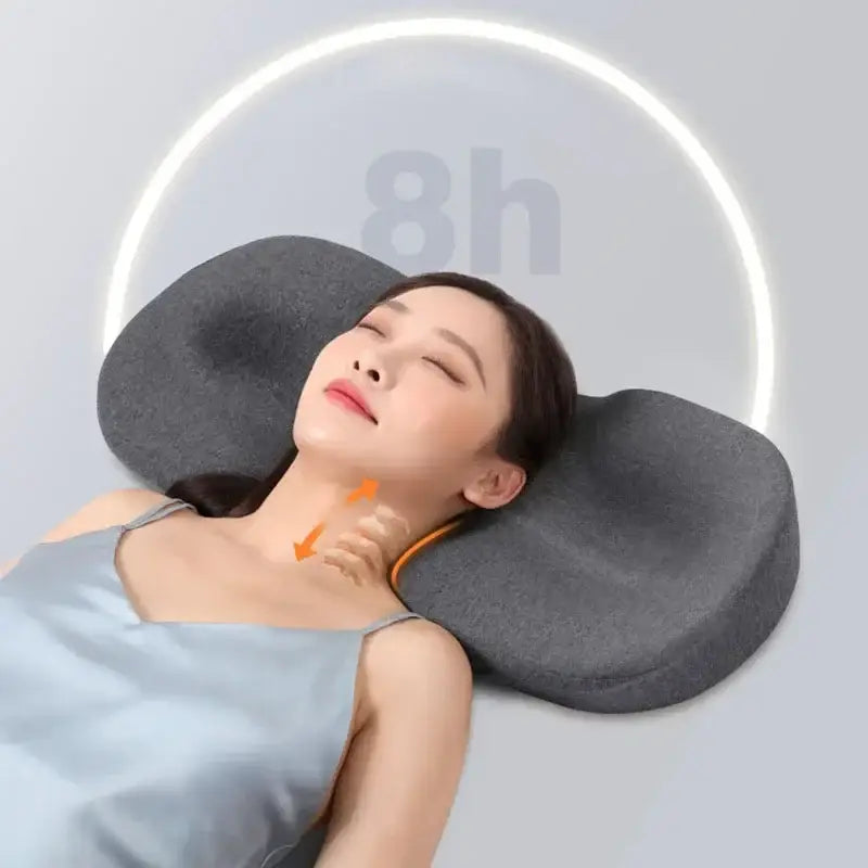 Ergonomic gray butterfly memory foam pillow bedroom neck support