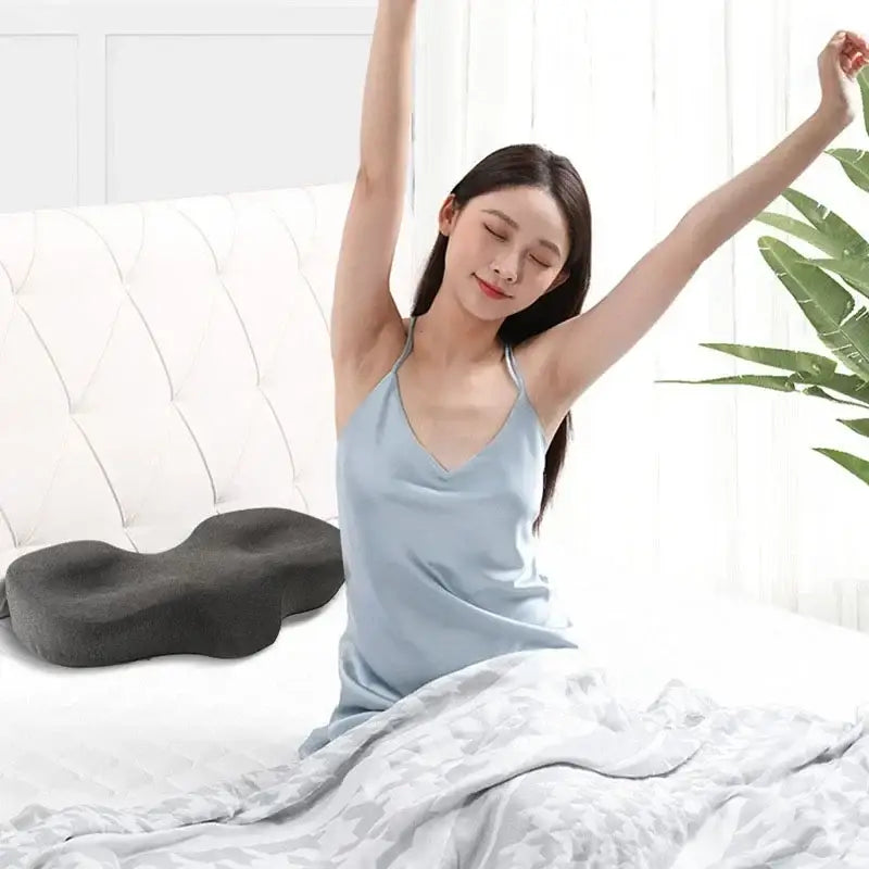 Ergonomic gray butterfly memory foam pillow bedroom neck support