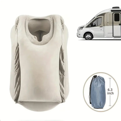 Ergonomic gray inflatable travel pillow bedroom neck support
