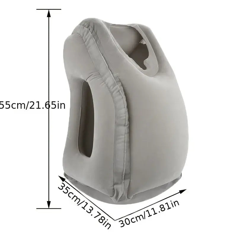 Ergonomic gray inflatable travel pillow bedroom neck support