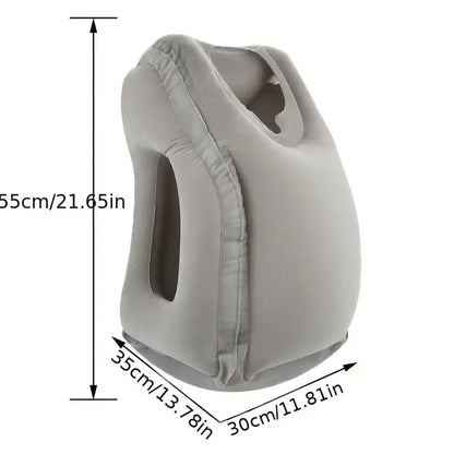 Ergonomic gray inflatable travel pillow bedroom neck support