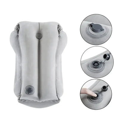 Ergonomic gray inflatable travel pillow bedroom neck support