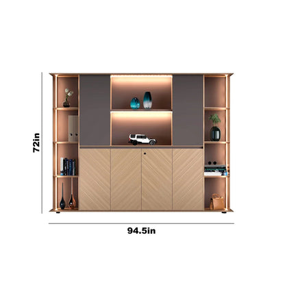 Sona · Office Shelves w/ Lighting & Cabinets