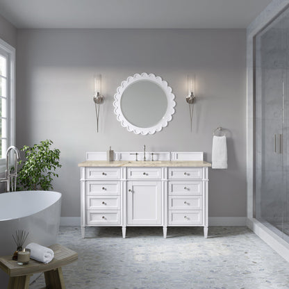 James Martin Brittany 60" Single Bathroom Vanity, Bright White