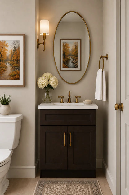 24 Inch Espresso Shaker Single Sink Bathroom Vanity