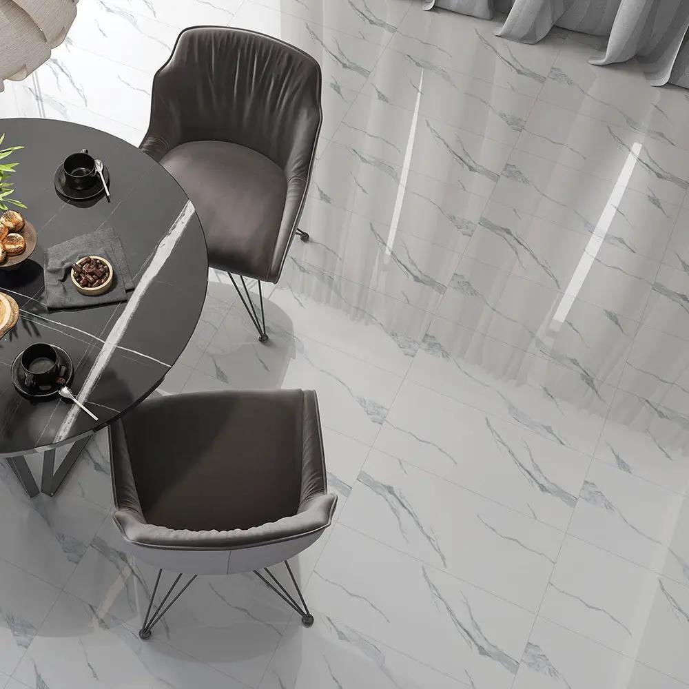 Estatuario Polished Marble Look Porcelain Tiles 12x24