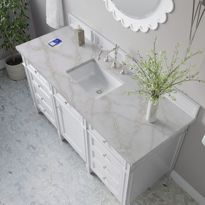 James Martin Brittany 60" Single Bathroom Vanity, Bright White