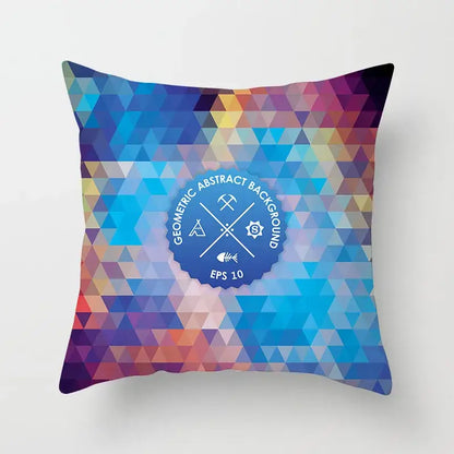 Ethnic geometric square pillowcase teal & gold living room decor