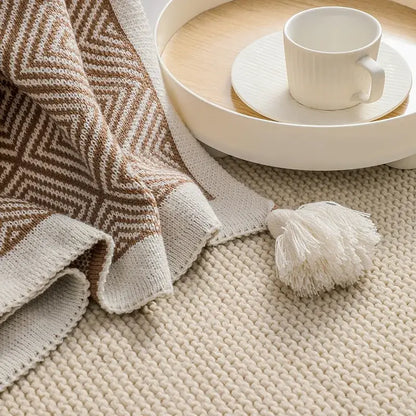 Ethnic geometry knitted blanket – living room sofa cover