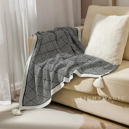 Ethnic geometry knitted blanket – living room sofa cover