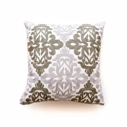 Ethnic gray and white swirl cushion cover living room decor