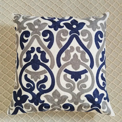 Ethnic gray and white swirl cushion cover living room decor
