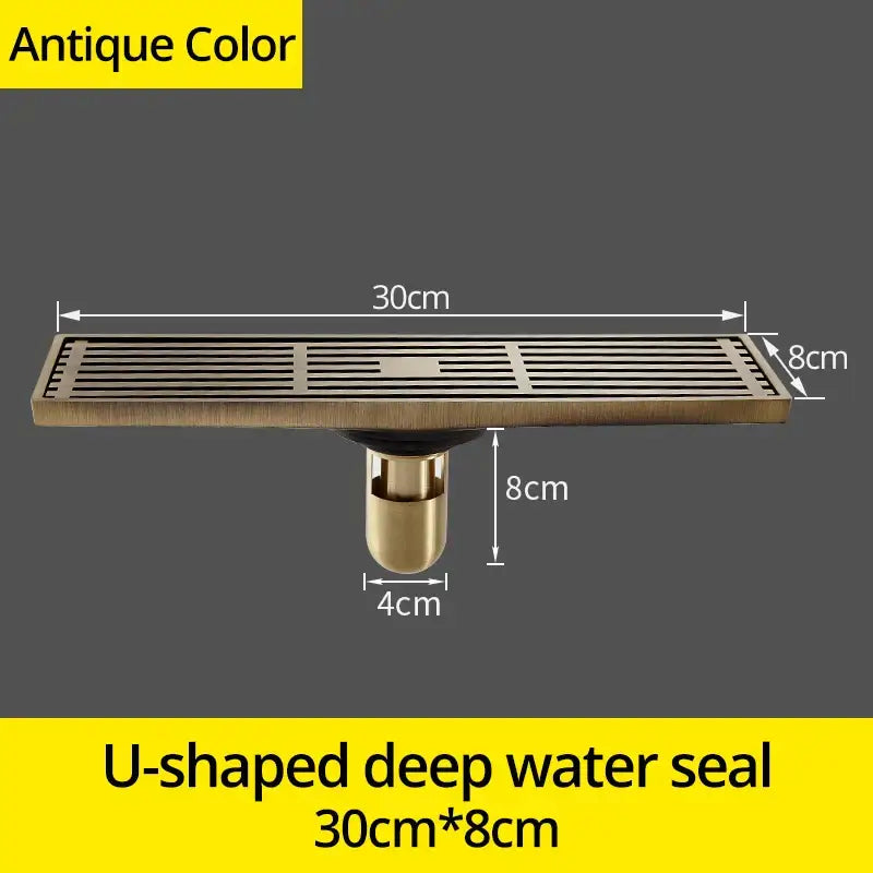 Euro antique brass geometric floor drain bathroom shower waste
