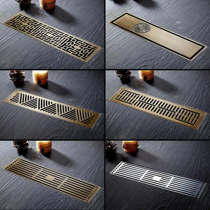 Euro antique brass geometric floor drain bathroom shower waste