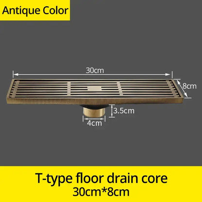 Euro antique brass geometric floor drain bathroom shower waste