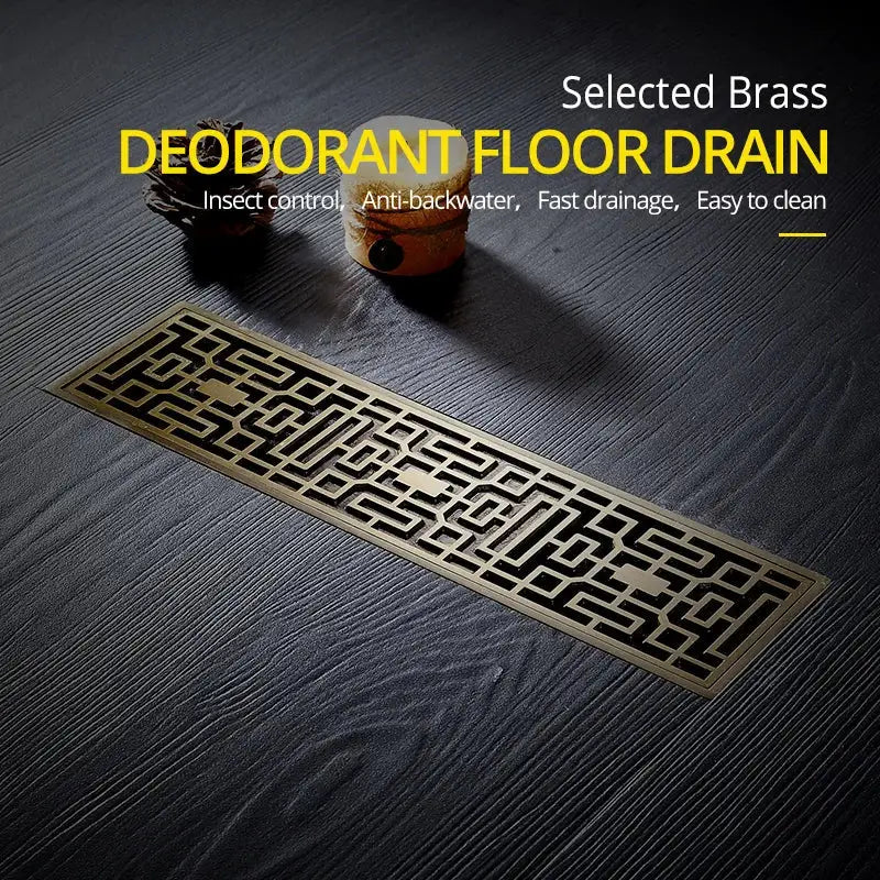 Euro antique brass geometric floor drain bathroom shower waste