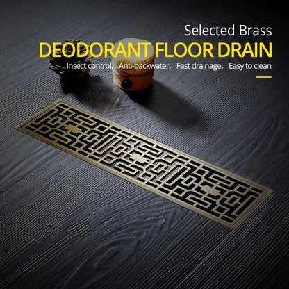 Euro antique brass geometric floor drain bathroom shower waste