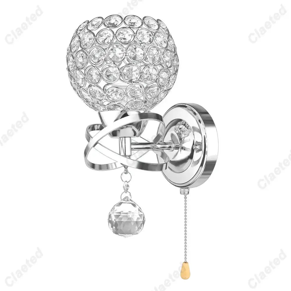 European gold crystal wall light bedroom sconce
