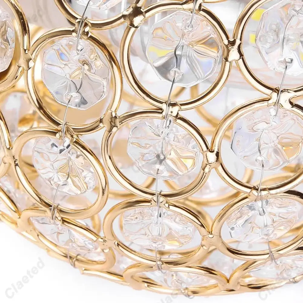 European gold crystal wall light bedroom sconce