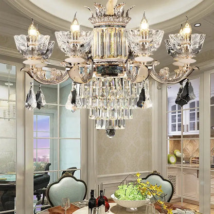European gold duplex european crystal chandelier staircase light
