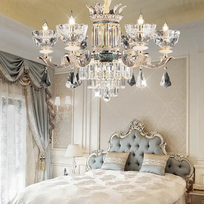 European gold duplex european crystal chandelier staircase light