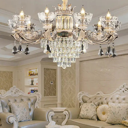 European gold duplex european crystal chandelier staircase light