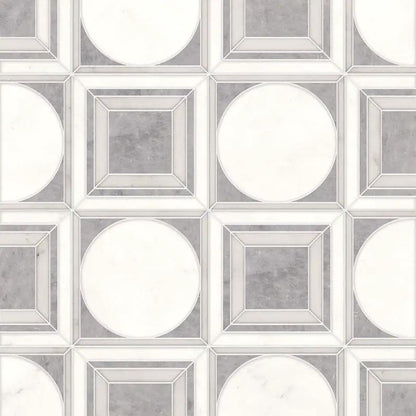 European Grey Multi Finish Cicero Marble Mosaics 12x12