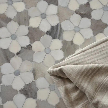 European Grey Multi Finish Theodora Marble Mosaics 12 1/8x14