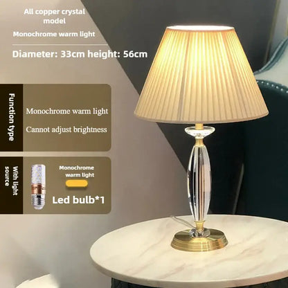 European retro crystal floor lamp for living room with gray shade