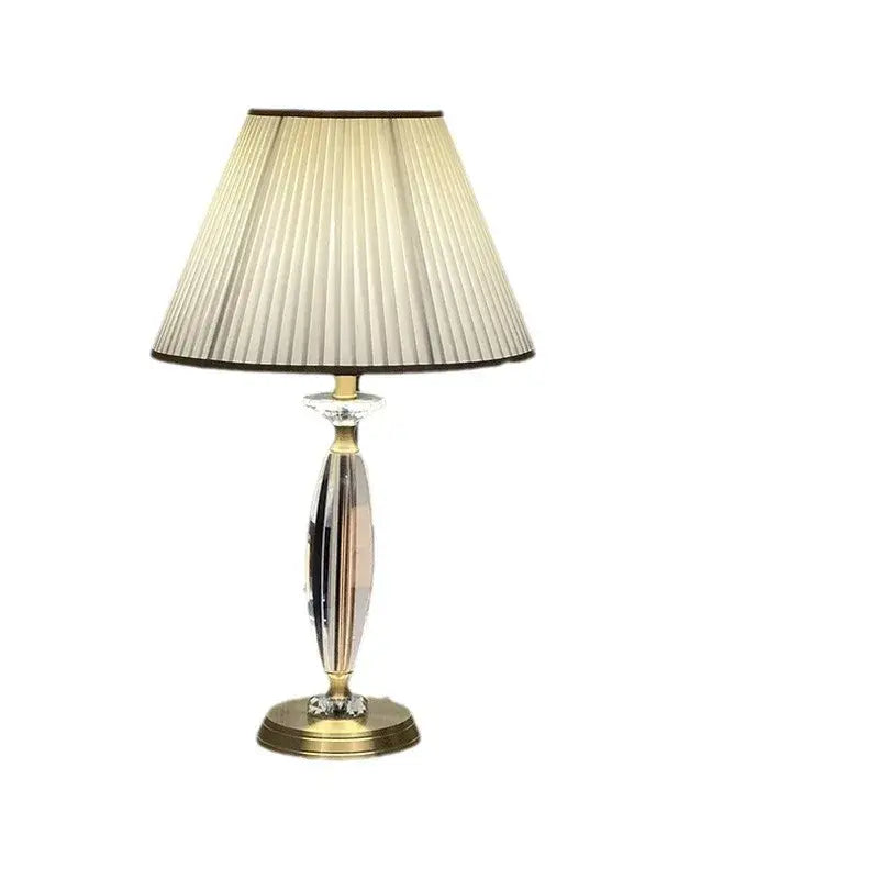 European retro crystal floor lamp for living room with gray shade