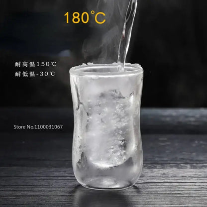 European style clear double glass insulated tea cup set kitchenware