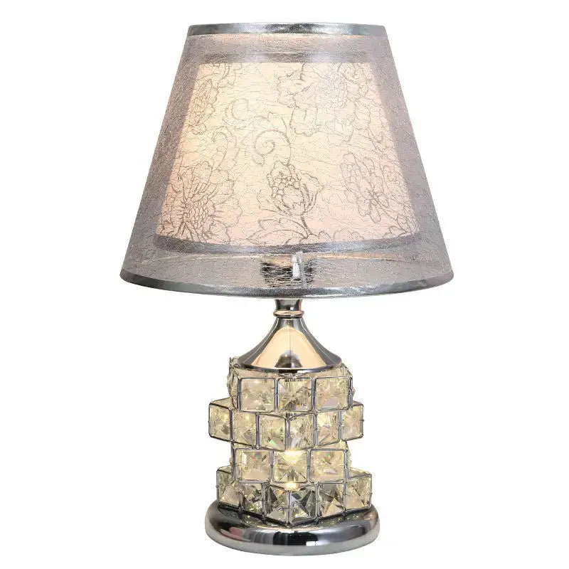 European style gold crystal table lamp bedroom lace decor
