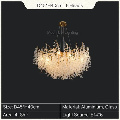European style gold tree branch chandelier dining room crystal light