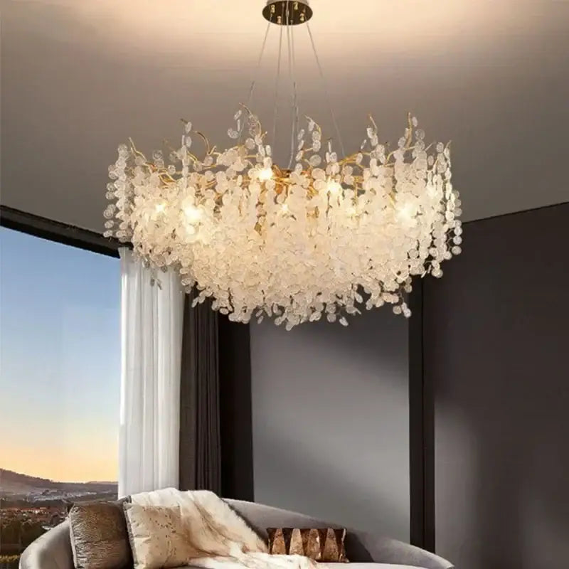 European style gold tree branch chandelier dining room crystal light