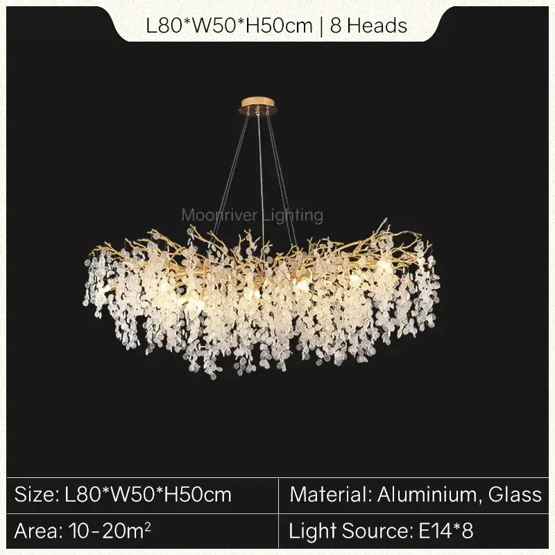 European style gold tree branch chandelier dining room crystal light