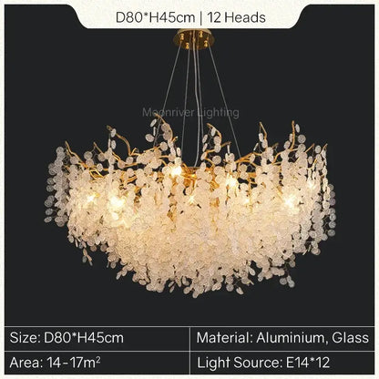 European style gold tree branch chandelier dining room crystal light