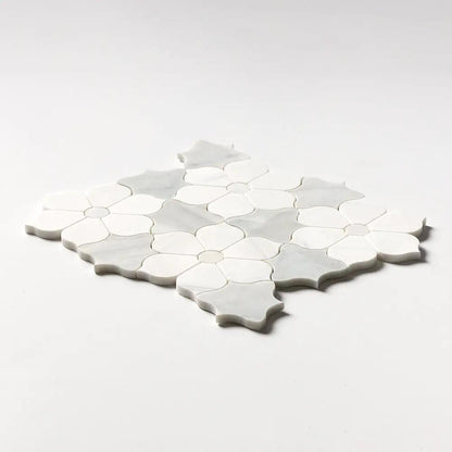 European White, Carrara T, Dolomite Multi Finish Theodora Marble Mosaics 12 1/8x14