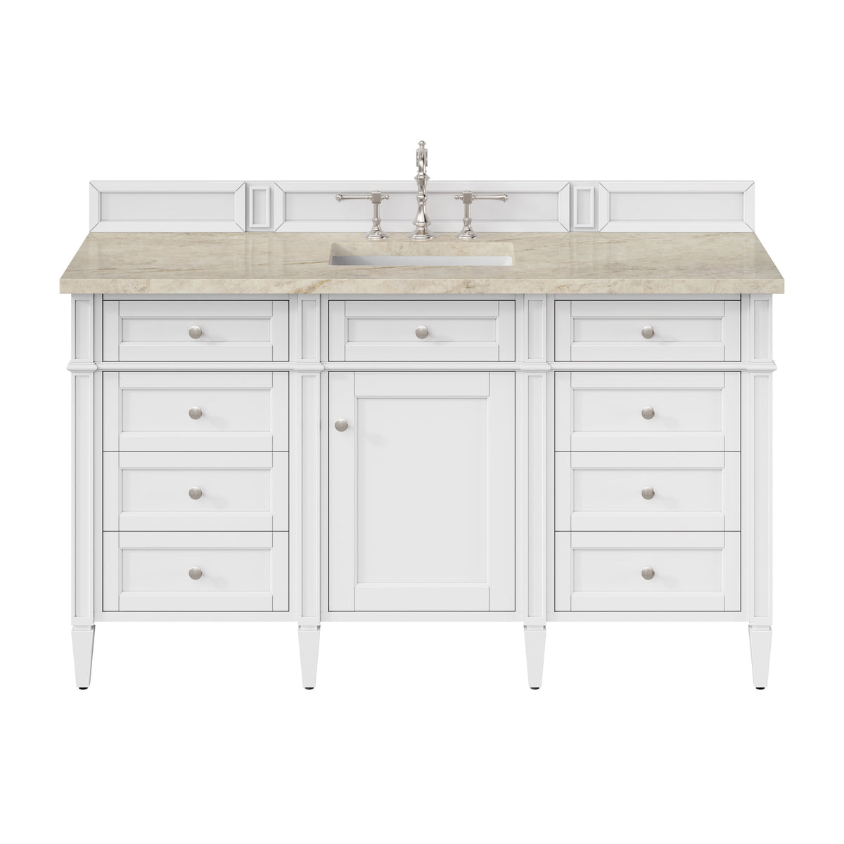 James Martin Brittany 60" Single Bathroom Vanity, Bright White