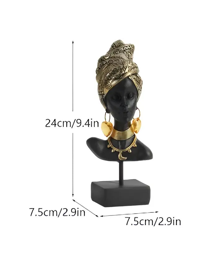 Exotic black african woman resin storage figurine living room decor
