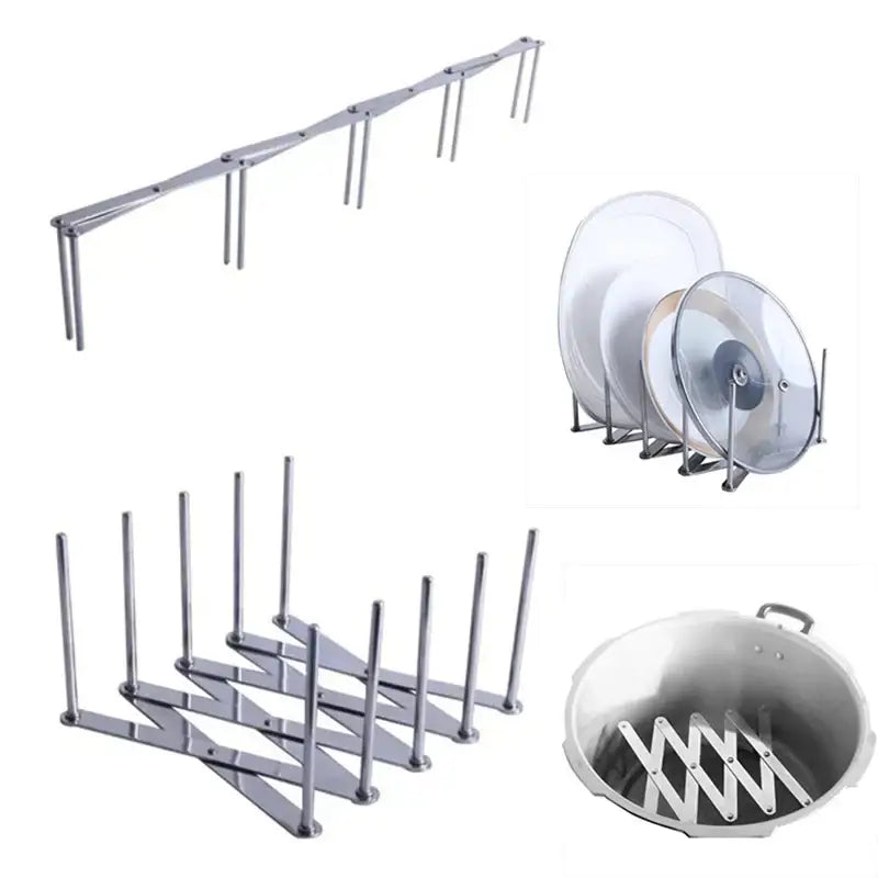 Expandable black stainless steel dish drying holder kitchen rack