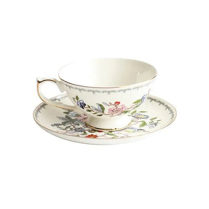 Exquisite floral porcelain coffee and tea set for the dining room