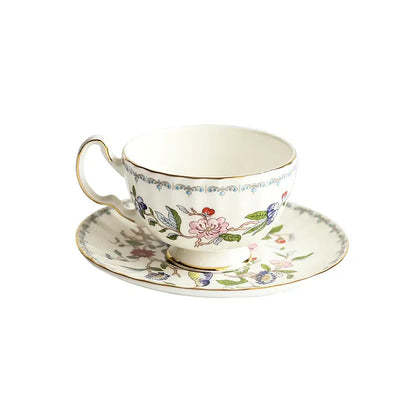 Exquisite floral porcelain coffee and tea set for the dining room