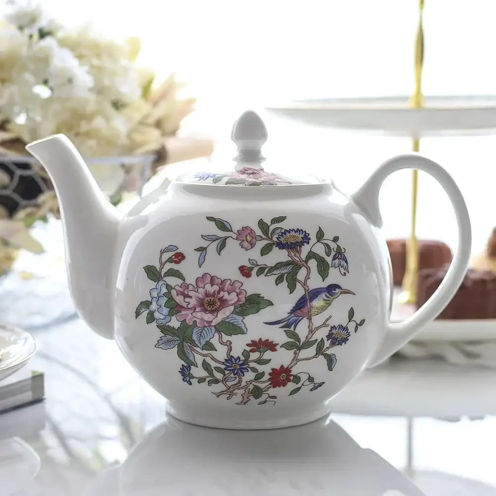 Exquisite floral porcelain coffee and tea set for the dining room