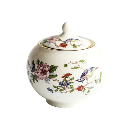 Exquisite floral porcelain coffee and tea set for the dining room